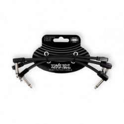CABLES ERNIE BALL 0.1524 MTS., NEGRO (ANGULADO/ANGULADO) (3 PZAS.)