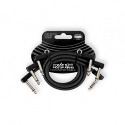 CABLES ERNIE BALL 0.3048 MTS., NEGRO (ANGULADO/ANGULADO) (3 PZAS.)