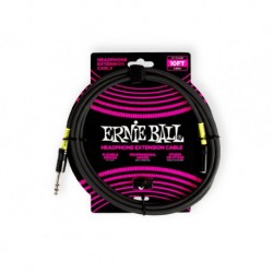 CABLE ERNIE BALL PARA AUDIFONOS 3.048 MTS., NEGRO