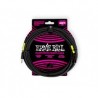 CABLE ERNIE BALL PARA AUDIFONOS 6.096 MTS., NEGRO