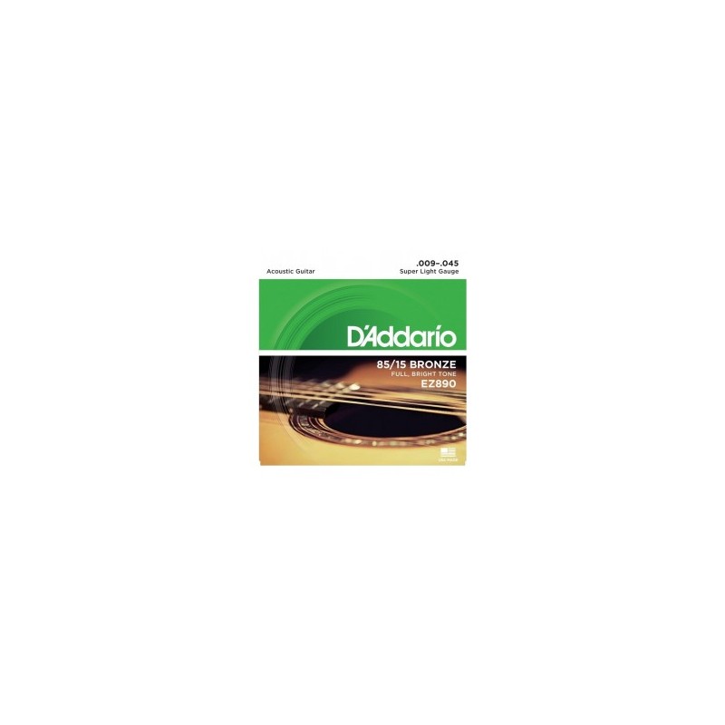 CUERDAS D´ADDARIO 85/15 BRONZE P/ GUITARRA ACÚSTICA 09-45.