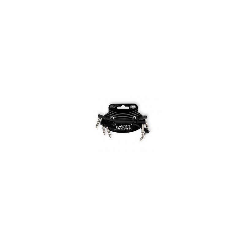 CABLES ERNIE BALL 0.0762 MTS., NEGRO (ANGULADO/ANGULADO) (3 PZAS.)