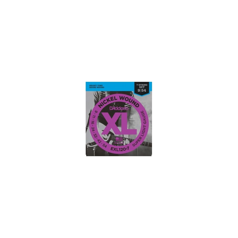 CUERDAS D´ADDARIO P/GUITARRA ELECTRICA 7 CUERDAS 09-54XL