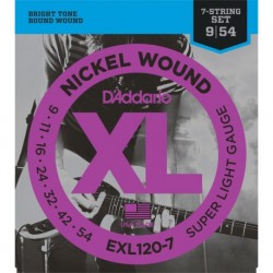 CUERDAS D´ADDARIO P/GUITARRA ELECTRICA 7 CUERDAS 09-54XL