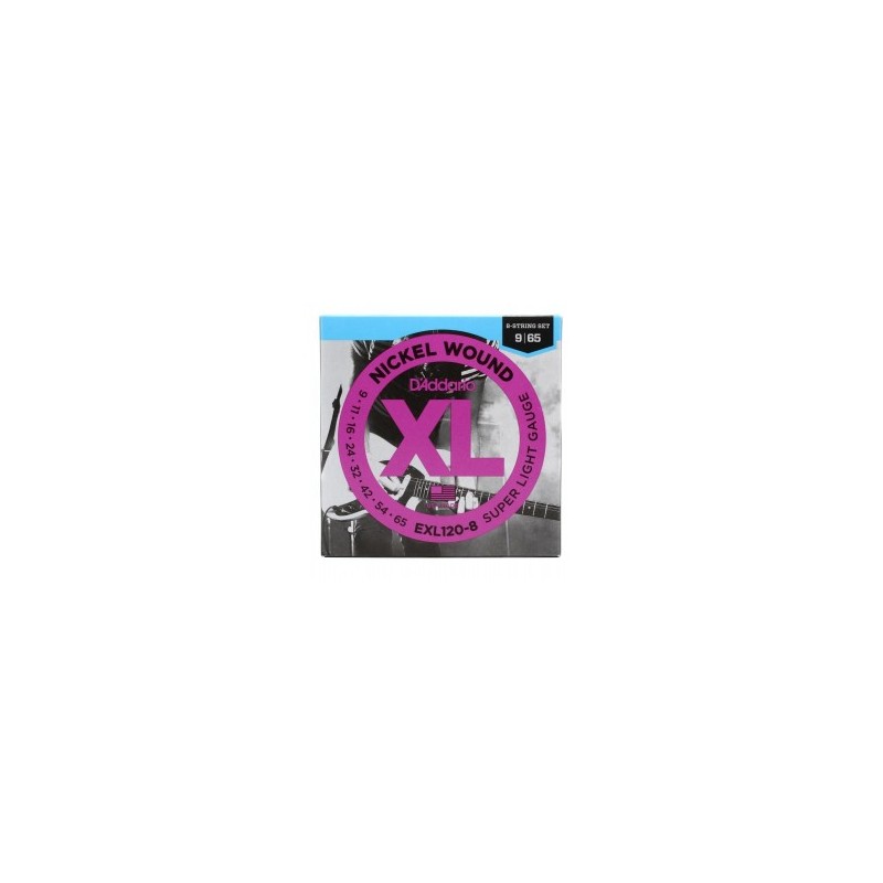 CUERDAS D´ADDARIO P/GUITARRA ELECTRICA 8 CUERDAS 09-65XL