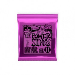 ENCORDADURAS ERNIE BALL ''POWER SLINKY - 3 PACK'' PARA GUITARRA ELECTRICA (NIQUEL, 0.011-0.048)