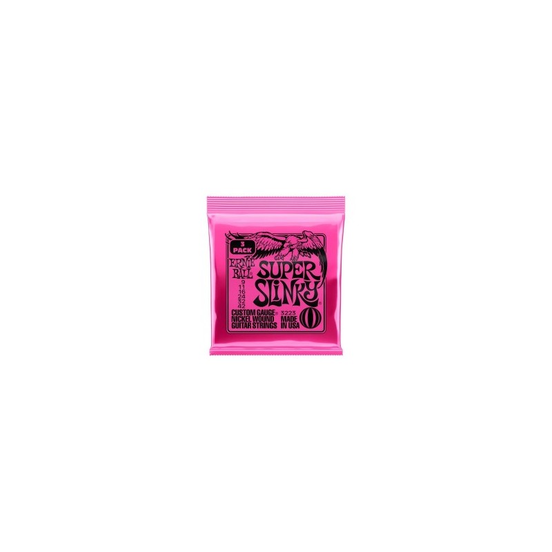 JUEGO DE CUERDAS ERNIE BALL 09-42 SUPER SLINKY 3 PACK P/GUITARRA ELECTRICA