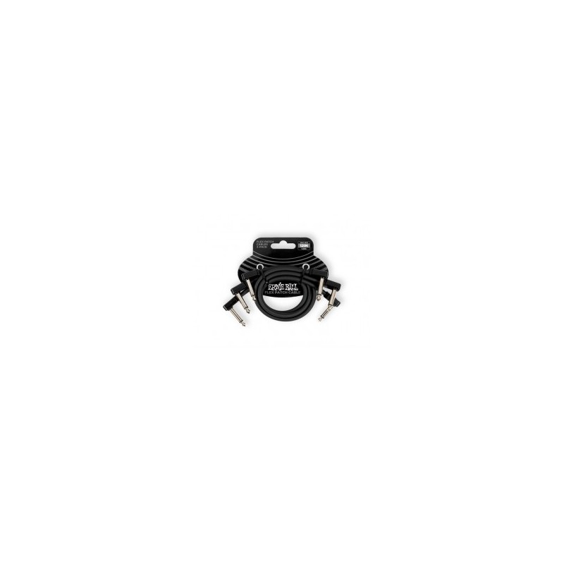 CABLES ERNIE BALL 0.3048 MTS., NEGRO (ANGULADO/ANGULADO) (3 PZAS.)