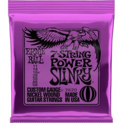 CUERDAS ERNIE BALL 7 CUERDAS 11-58 POWER SLINKY P/GUITARRA ELECTRICA.