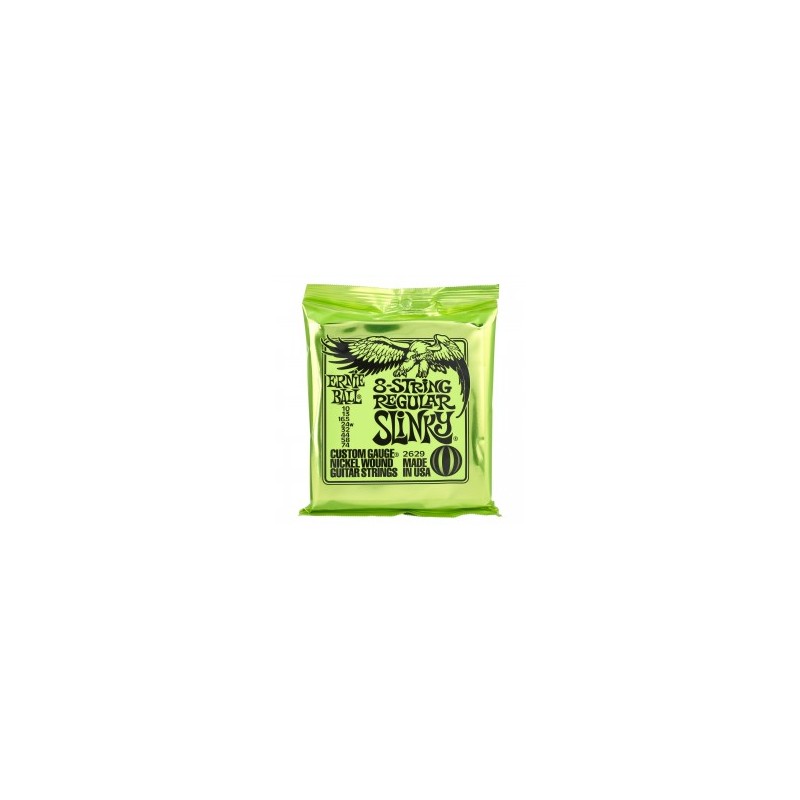 CUERDAS ERNIE BALL 8 CUERDAS 10-74 REGULAR SLINKY P/GUITARRA ELECTRICA.