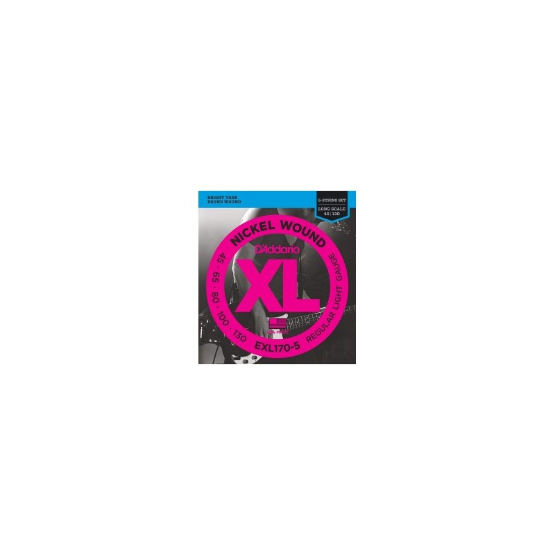 CUERDAS D´ADDARIO P/BAJO ELECTRICO 5 CUERDAS 45-130 XL