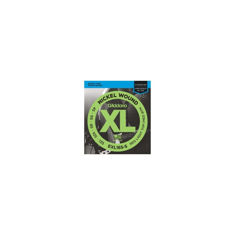 CUERDAS D´ADDARIO P/BAJO ELECTRICO 5 CUERDAS 45-135 XL