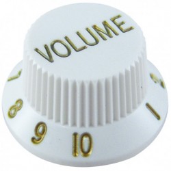 PERILLA VOLUMEN P/GUITARRA ELÉCTRICA, PLÁSTICO BLANCO CPK KB-1V